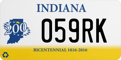 IN license plate 059RK