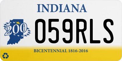 IN license plate 059RLS