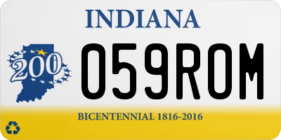 IN license plate 059ROM