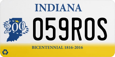 IN license plate 059ROS