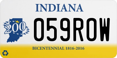 IN license plate 059ROW