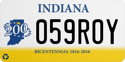 IN license plate 059ROY