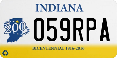 IN license plate 059RPA