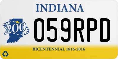 IN license plate 059RPD