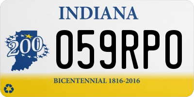 IN license plate 059RPO
