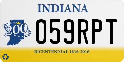 IN license plate 059RPT