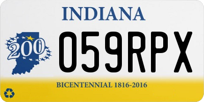 IN license plate 059RPX