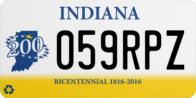 IN license plate 059RPZ