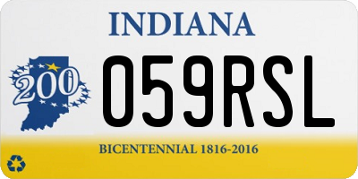 IN license plate 059RSL