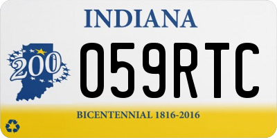 IN license plate 059RTC