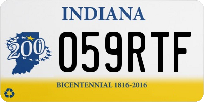 IN license plate 059RTF