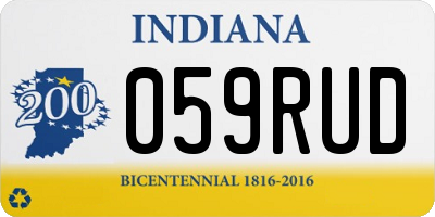 IN license plate 059RUD