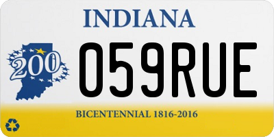 IN license plate 059RUE