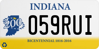 IN license plate 059RUI