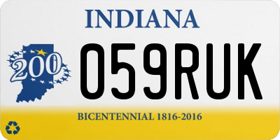 IN license plate 059RUK