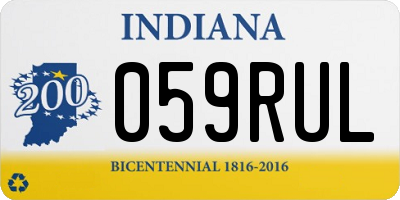 IN license plate 059RUL