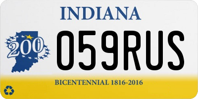 IN license plate 059RUS