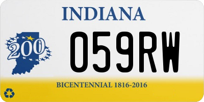 IN license plate 059RW