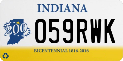 IN license plate 059RWK