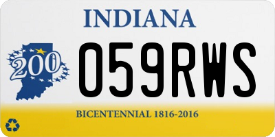 IN license plate 059RWS