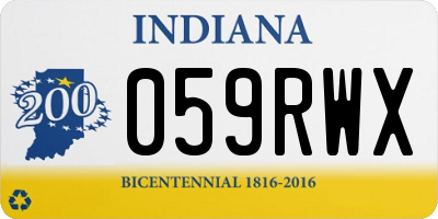IN license plate 059RWX