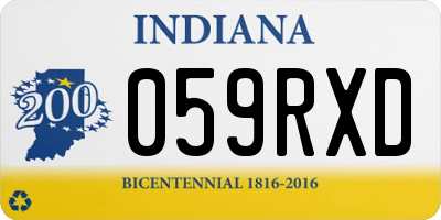 IN license plate 059RXD