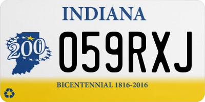 IN license plate 059RXJ