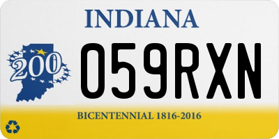 IN license plate 059RXN