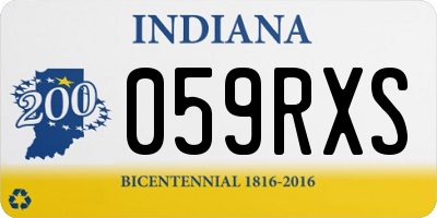 IN license plate 059RXS