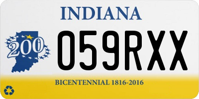 IN license plate 059RXX