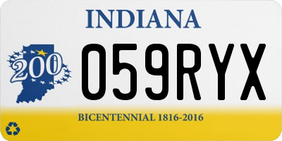 IN license plate 059RYX