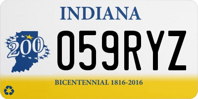 IN license plate 059RYZ