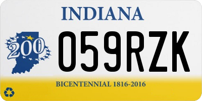 IN license plate 059RZK
