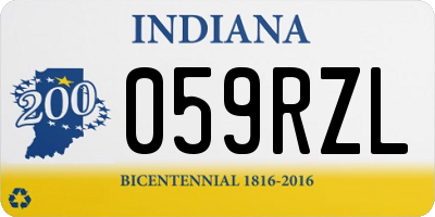 IN license plate 059RZL