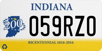 IN license plate 059RZO
