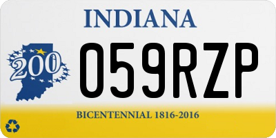 IN license plate 059RZP