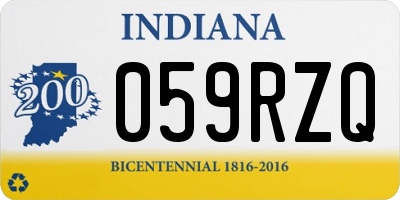 IN license plate 059RZQ