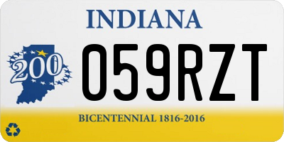 IN license plate 059RZT