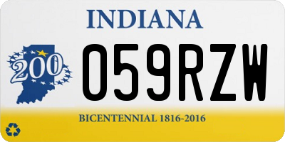 IN license plate 059RZW