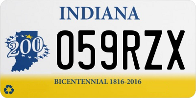 IN license plate 059RZX