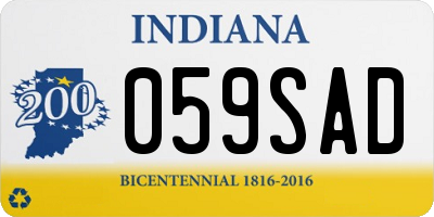 IN license plate 059SAD