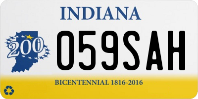 IN license plate 059SAH