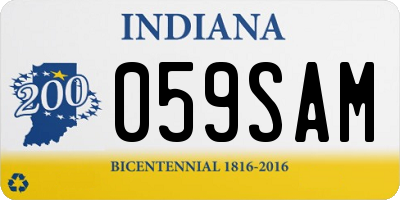 IN license plate 059SAM