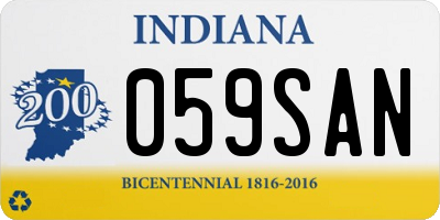 IN license plate 059SAN
