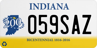 IN license plate 059SAZ
