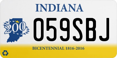 IN license plate 059SBJ