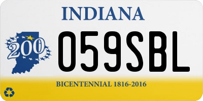 IN license plate 059SBL