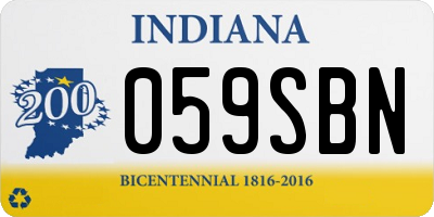 IN license plate 059SBN