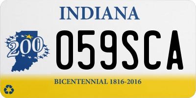 IN license plate 059SCA