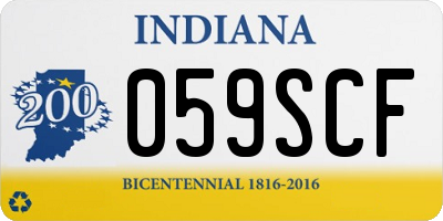 IN license plate 059SCF